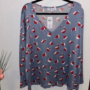 🌴C’est La Vie That’s Life Christmas Hats Design Blouse Top, Size 2X